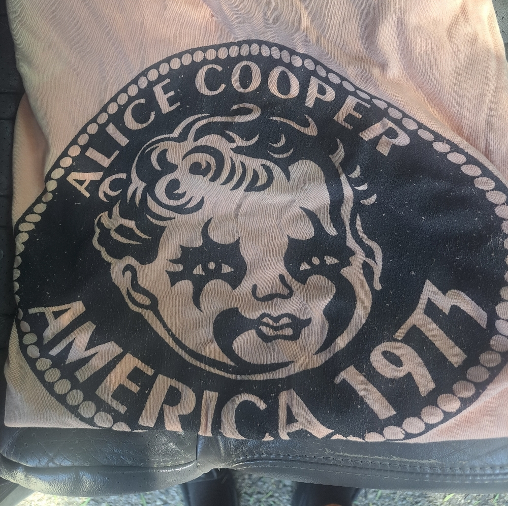 1973 Vintage ALICE COOPER RockNRoll Tshirt Vintage 70s Large VERY COOL Frayin'